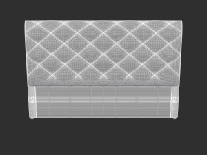 White Fabric Headboard 3Dモデル