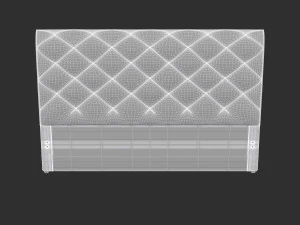 White Fabric Headboard 3D Model