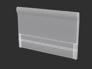 White Fabric Headboard 3Dモデル