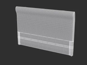 White Fabric Headboard 3D Model
