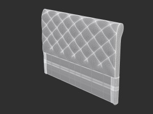 White Fabric Headboard 3Dモデル