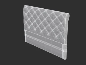 White Fabric Headboard 3D Model