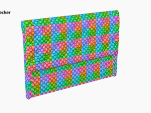White Fabric Headboard 3D Model
