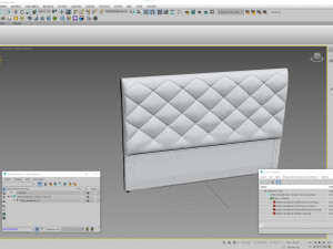 White Fabric Headboard 3Dモデル