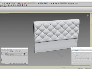 White Fabric Headboard 3D Model