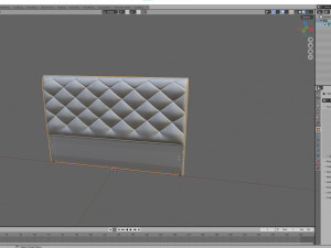 White Fabric Headboard 3Dモデル
