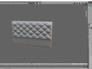 White Fabric Headboard 3D Model