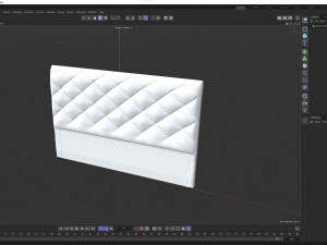 White Fabric Headboard 3Dモデル
