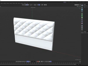 White Fabric Headboard 3D Model