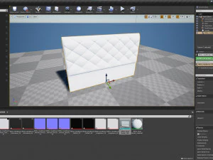 White Fabric Headboard 3D Model