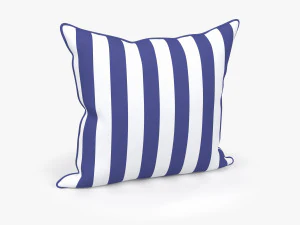 Cuscino a strisce bianche blu Modello 3D