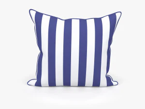 파란색 흰색 줄무늬 베개 3D 모델