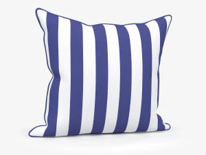 파란색 흰색 줄무늬 베개 3D 모델