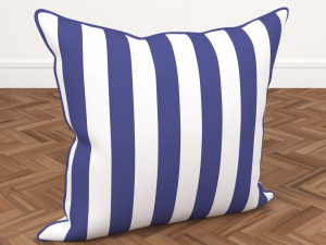 Blue White Striped Pillow 3D Model