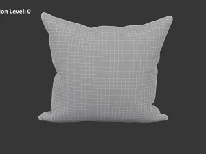 파란색 흰색 줄무늬 베개 3D 모델