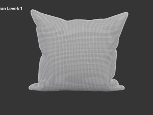 Blue White Striped Pillow 3D Model