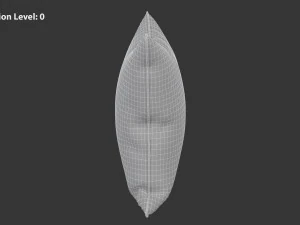 파란색 흰색 줄무늬 베개 3D 모델