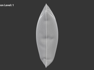 Blue White Striped Pillow 3D Model