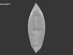 파란색 흰색 줄무늬 베개 3D 모델