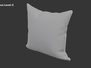 Blue White Striped Pillow 3D Model