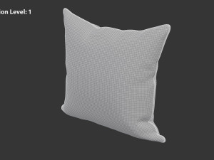 Blue White Striped Pillow 3D Model