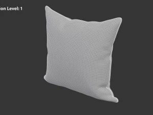 파란색 흰색 줄무늬 베개 3D 모델