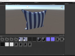 Blue White Striped Pillow 3D Model