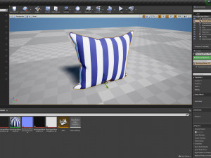 Blue White Striped Pillow 3D Model