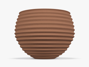 Terracotta Striped Clay Pot 3Dモデル