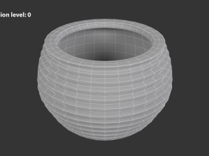 Terracotta Striped Clay Pot 3Dモデル
