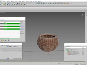 Terracotta Striped Clay Pot 3Dモデル