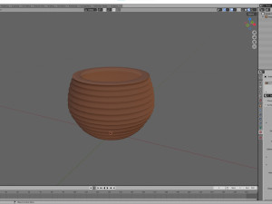Terracotta Striped Clay Pot 3Dモデル