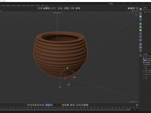 Terracotta Striped Clay Pot 3Dモデル