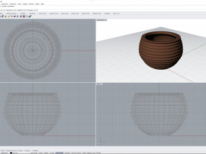 Terracotta Striped Clay Pot 3Dモデル