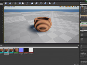 Terracotta Striped Clay Pot 3Dモデル