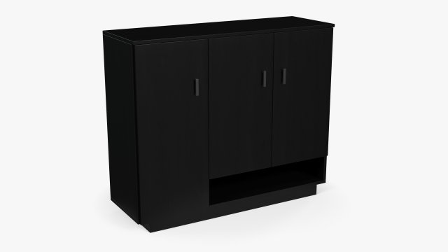 Black Wooden Cabinet 3D Модель .c4d .max .obj .3ds .fbx .stl .blend 