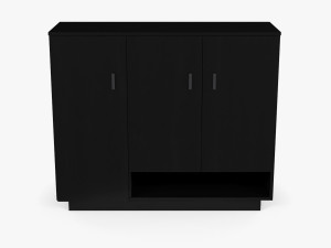 Black Wooden Cabinet 3D Модель