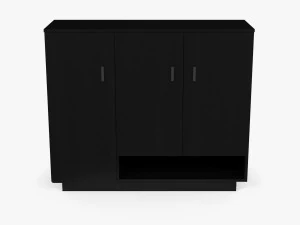 Black Wooden Cabinet 3D Model
