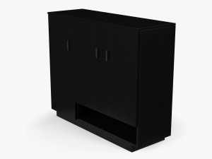Black Wooden Cabinet 3D Модель