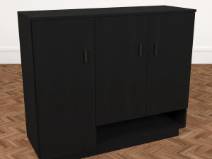 Black Wooden Cabinet 3D Model