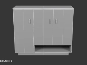 Black Wooden Cabinet 3D Model