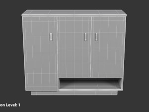 Black Wooden Cabinet 3D Модель