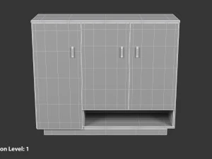 Black Wooden Cabinet 3D Model