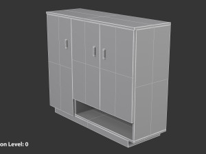Black Wooden Cabinet 3D Модель