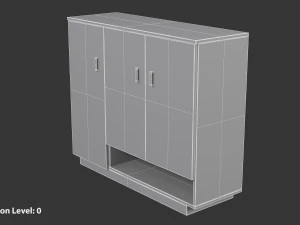 Black Wooden Cabinet 3D Model