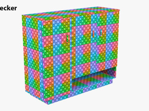 Black Wooden Cabinet 3D Модель