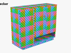 Black Wooden Cabinet 3D Model
