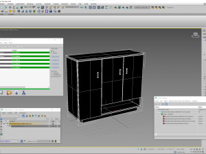 Black Wooden Cabinet 3D Модель