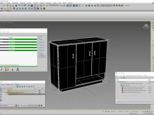 Black Wooden Cabinet 3D Model