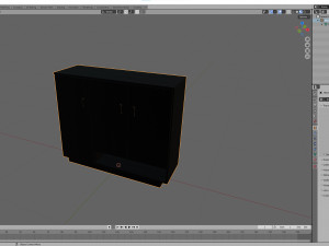 Black Wooden Cabinet 3D Модель